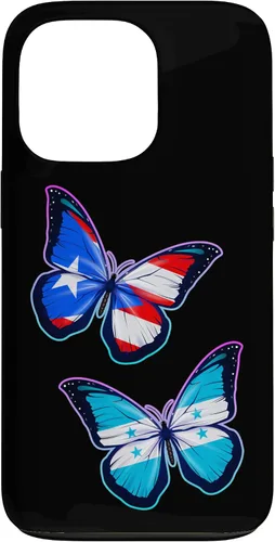 Vista 10 de Honduras Puerto Rico bicultural Roots. Butterfly Version Case for iPhone 17