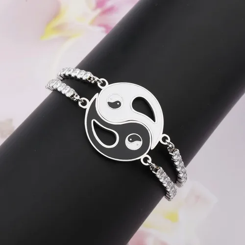 Vista 3 de Yin Yang - Pulseras a juego para mejores amigos, parejas, mejores amigas, mejores amigas, amigas, amigas, parejas, Yin Yang