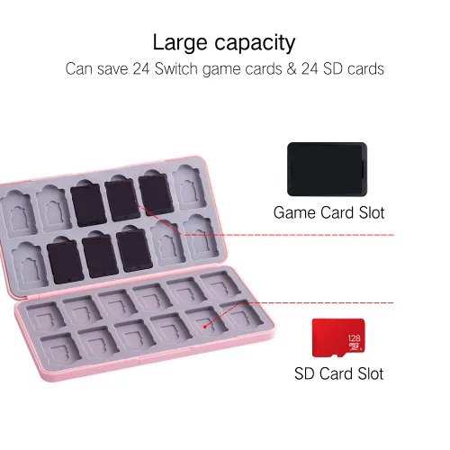 Vista 37 de PERFECTSIGHT Switch Game Case Compatible with Nintendo Switch Game Holder for Switch OLED/ Lite Game Card Case Cartridge with 24 Slots Game Card