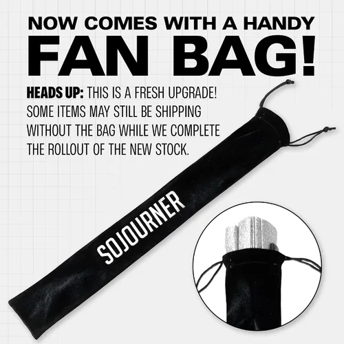 Vista 2 de SoJourner Bags Rave Fan – Abanico plegable grande – Abanico de mano Clack para raves, Halloween, Burlesque, atuendos arcoíris para mujeres