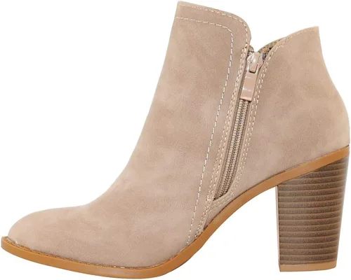 Vista 5 de TRENDSUP Botines de moda con cremallera lateral para mujer, Negro