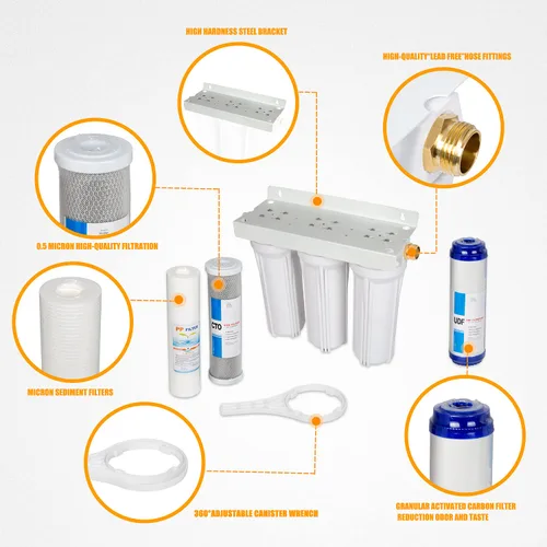 Vista 3 de Sistema de Filtro de Agua Externo para RV Filtro de Agua para RV Sistema de Almacenamiento Instalado con Soporte, Sistema de Filtración