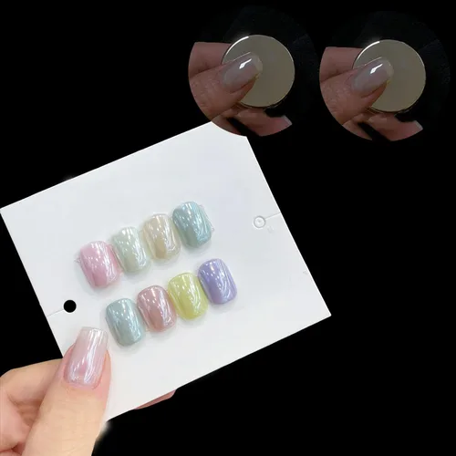 Vista 8 de 2 piezas de polvo de uñas cromo blanco lunar, polvo de brillo de uñas efecto espejo perlado mágico, pigmento cromo perla para decoración de uñas 2