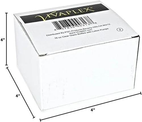 Vista 7 de Vivaplex - Botellas de vidrio transparente de 16 onzas con bombas de loción negra, paquete de 2