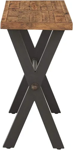 Vista 4 de Cortesi Home Austin - Mesa consola, madera maciza recuperada con patas de madera negra, pino miel