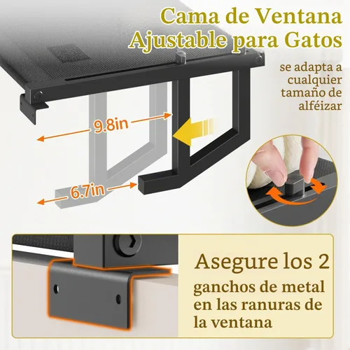 Vista 5 de Hamaca para ventana de gato, asiento para gatos