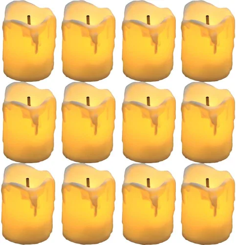 Vista 9 de YASENN Velas recargables de color blanco cálido LED velas de té 12 piezas programa de efecto de llama parpadeante velas de plástico sin llama