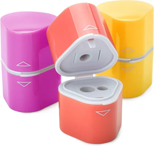 Vista 10 de Mr. Pen - Sacapuntas para lápices de colores, paquete de 3, 3 agujeros, manual de sacapuntas Sacapuntas de mano, caja de basura grande, compatible
