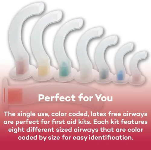 Vista 3 de Dealmed Guedel Airway Kit – Kit desechable para vías respiratorias orales, 8 piezas, ideal para kit de suministros de EMT, kit de primeros auxilios