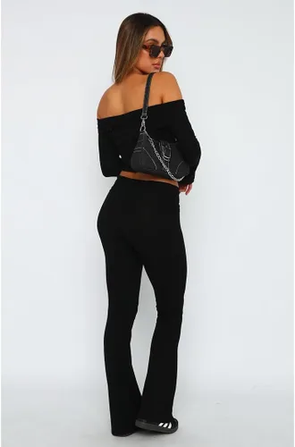 Vista 3 de Leggings acampanados para mujer, cintura elástica doblada, pantalones de yoga para entrenamiento, pantalones casuales ajustados con corte de bota
