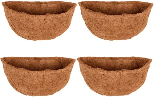 Vista 6 de 1 forros de coco de 18 pulgadas para macetas semicirculares, medio círculo, fibra de coco de repuesto para cestas colgantes de pared, 1 unidad