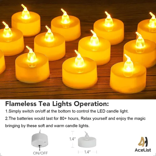 Vista 3 de AceList 30 bolsas luminarias con 30 velas sin llama, velas de té para bodas, cumpleaños, fiestas, decoraciones de Navidad (girasol)