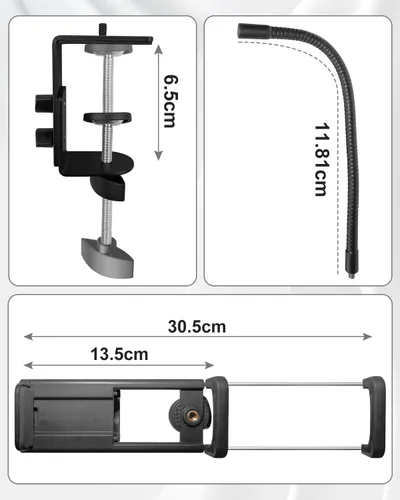 Vista 4 de Juego de soporte para tableta de cuello de cisne, soporte ajustable y flexible para teléfono para cama y escritorio, compatible con iPad Switch