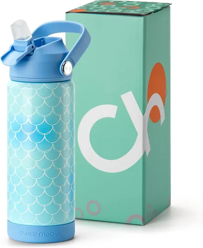 Vista 35 de Botella de Agua Choco Mocha para Niños para la Escuela, Botella de Agua Aislada para Niños de Acero Inoxidable para Niños, 14 Oz Camión Monstruo