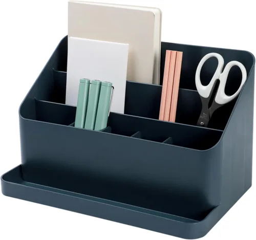 Vista 9 de BLUE GINKGO Bandeja de escritorio – Organizador fabricado en Corea para notas, bolígrafos, lápices y accesorios (doble cara, beige)