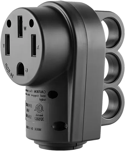 Vista 7 de HZEL Enchufe de repuesto macho para autocaravana, 50 amperios, 125/250 voltios, conector de alimentación eléctrica de caravana resistente con mango