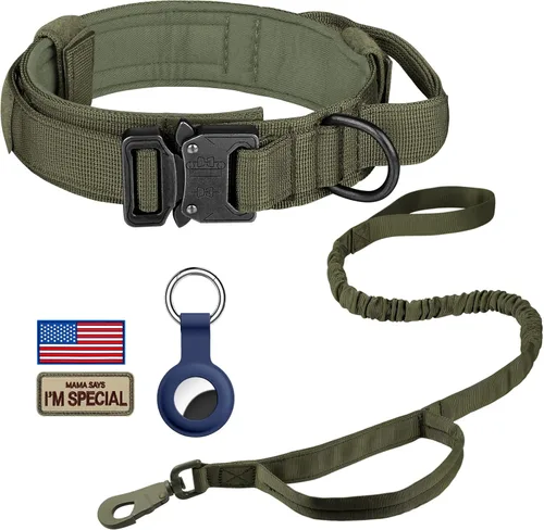 Vista 39 de DAGANXI - Collar táctico para perro, collar ajustable de nailon para adiestramiento con asa de control y hebilla, para perros medianos y grandes