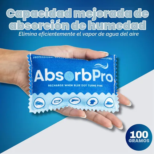 Vista 2 de Absorb Pro - Bolsa deshumidificadora recargable, 3.53 onzas de gel de sílice, 1 paquete