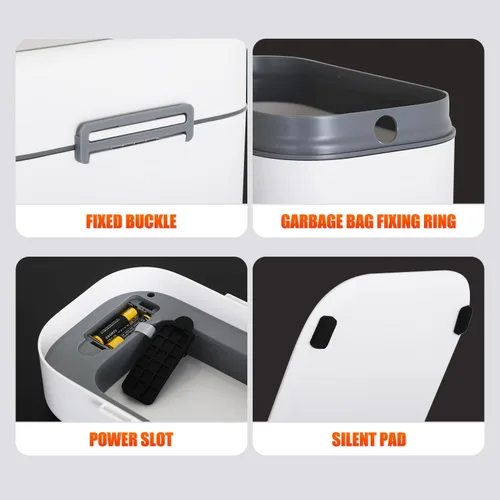 Vista 11 de Bote de basura de 2.2 galones con tapa, bote de basura automático sin contacto, sensor de movimiento inteligente, pequeño para baño, dormitorio