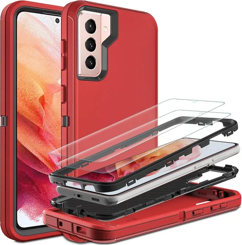 Vista 9 de Funda para Galaxy S21, S21 con protector de pantalla de TPU flexible autorreparable [2 unidades], funda de protección 3 en 1 resistente para Samsung