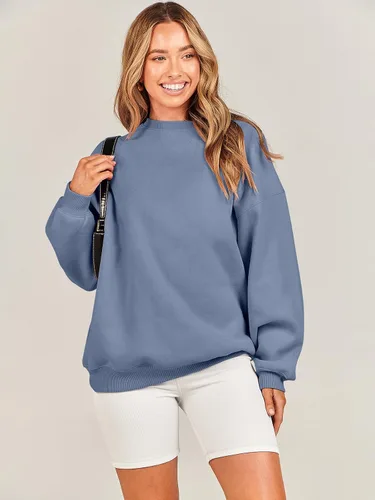 Vista 6 de ANRABESS Sudaderas de gran tamaño con capucha para mujer, cuello redondo, sin botones, ropa casual de otoño, ropa de preparación, adolescentes