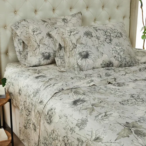 Vista 9 de Southshore Fine Living, Inc., Sábanas de Algodón 100% con Bolsillo Profundo, Sábanas de Algodón Satén de 300 Hilos Juego de Cama Tamaño Full, Sábana