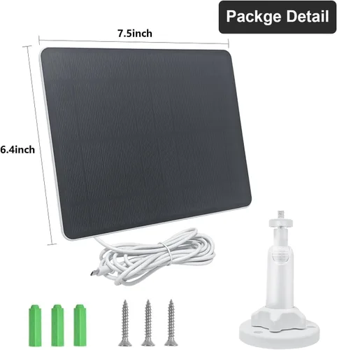 Vista 7 de Cargador de panel solar compatible con Arlo Essential 2K para exteriores (2ª generación)/cámara Essential XL/cámara Essential Spotlight, USB C