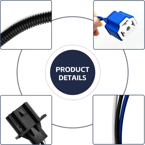Vista 3 de NTNEV 2 adaptadores H13 macho a H4 hembra, conector adaptador de faros, kit de cable de conversión de faros, compatible con Jeep Wrangler JK JKU