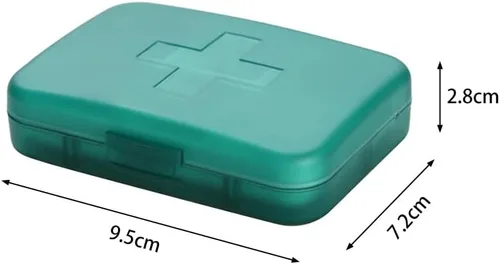 Vista 3 de Eforcase Organizador de pastillas de viaje, pastillero portátil, 6 compartimentos, organizador diario de píldoras, caja de píldoras pequeña