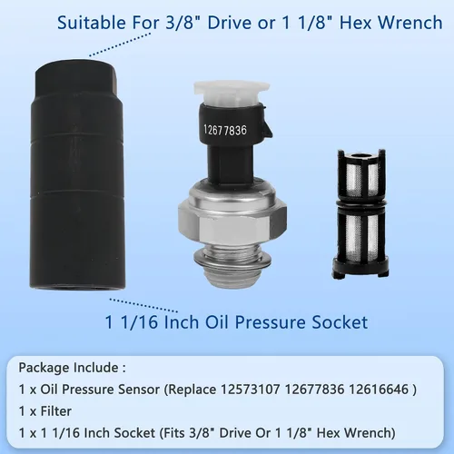 Vista 4 de 12573107 Sensor de presión de aceite con conector para Chevy Silverado 1500 2500 3500 Tahoe Suburban Impala Avalanche Express GMC Sierra Yukon