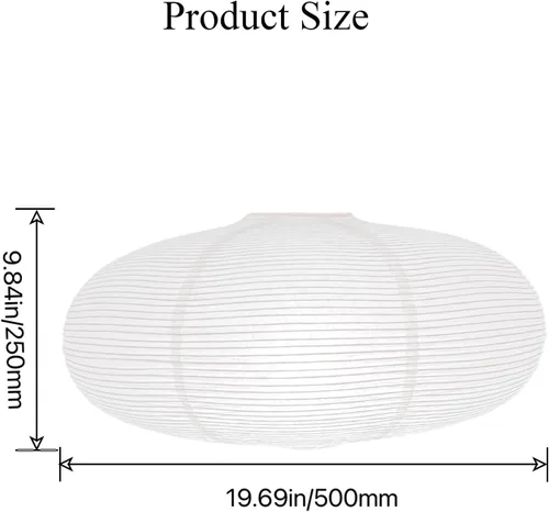 Vista 2 de Pantallas de linterna de papel (19.69 pulgadas), pantalla de papel oblato colgante, linterna china grande blanca, pantalla de iluminación colgante