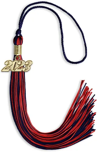 Vista 63 de Endea Graduation - Borla de doble color mixto con fecha dorada (negro/dorado antiguo, 2021)