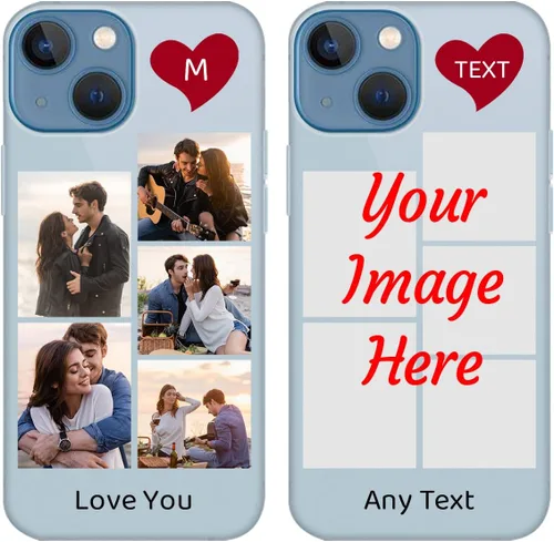 Vista 18 de Funda de teléfono con foto personalizada para iPhone 13 Mini, imagen/texto personalizados, funda negra delgada y suave, regalo único de nicho