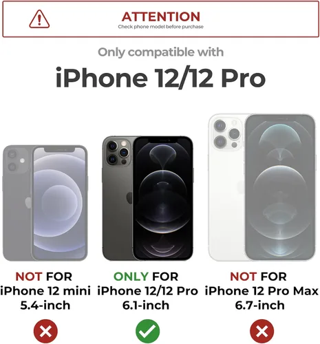 Vista 2 de Dexnor - Funda para iPhone 12 & iPhone 12 Pro con tapa deslizante para cámara, soporte ajustable y protector de pantalla integrado, carcasa