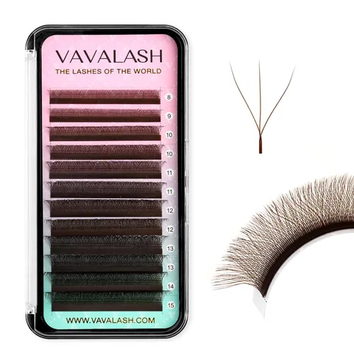 Vista 20 de VAVALASH Extensiones de pestañas en Y, rizo C, 0.002 in, 0.315-0.591 in, bandeja mixta, volumen 4D, extensiones de pestañas tipo YY, extensiones