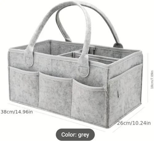Vista 2 de Organizador diario de pañales para bebé, grueso y resistente, portátil, organizador de almacenamiento para guardería, organizador de coche, bolsa