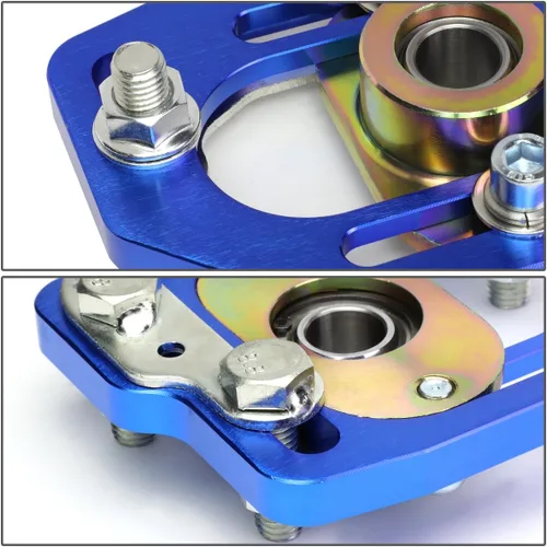 Vista 4 de DNA MOTORING CBK-PLT-FM90-BL Placas de Camber/Caster Frontales Azul [para Ford Mustang 90-93]