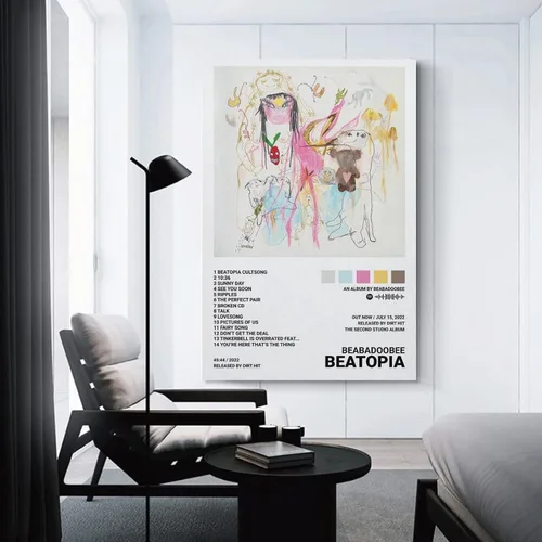 Vista 3 de LICOME Beabadoobee Beatopia 2022 - Póster de lienzo decorativo para pared, pintura artística para sala de estar, dormitorio, regalo, sin marco