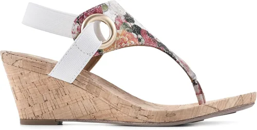 Vista 2 de WHITE MOUNTAIN Sandalias de cuña Aida para mujer Blanco