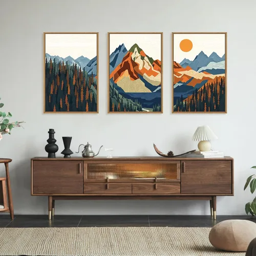 Vista 231 de FWIEXA Juego de Arte de Lienzo Bohemio Enmarcado para Pared, Cuadros Botánicos Verde Salvia Decoración de Pared, Impresiones de Arte de Plantas