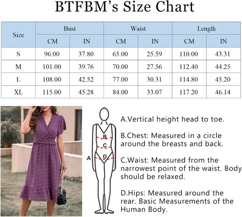 Vista 6 de BTFBM Elegantes vestidos de verano de manga corta con cuello en V y lunares suizos para mujer, vestidos largos bohemios con volantes 2023, vestido