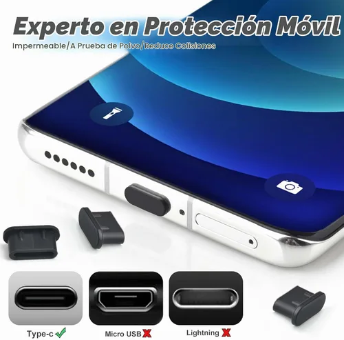 Vista 2 de AccEncyc 30P USB C tapón de polvo tipo C anti polvo tapones cubierta USB C