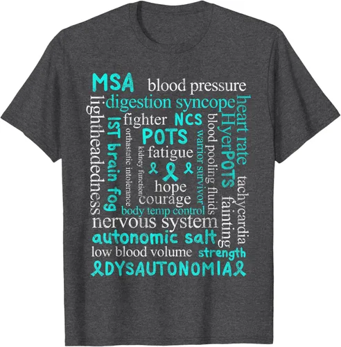 Vista 10 de Autonomic Disorders Teal Ribbon Camiseta para pacientes