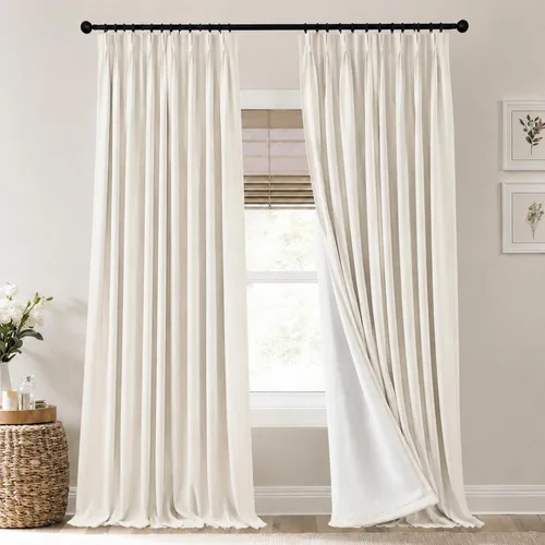 Vista 43 de Mrs.Naturall Cortinas de cocina beige de 42 x 45 pulgadas de largo para cortinas opacas pequeñas