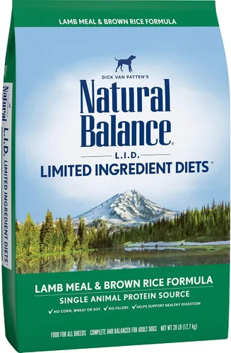 Vista 19 de Natural Balance Alimento seco para perros adultos de ingredientes limitados con granos saludables, receta de carne de res y arroz integral, 24