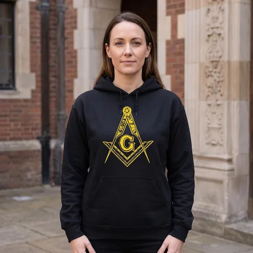 Vista 4 de FREEMASON LOGO - Sudadera con capucha Negro