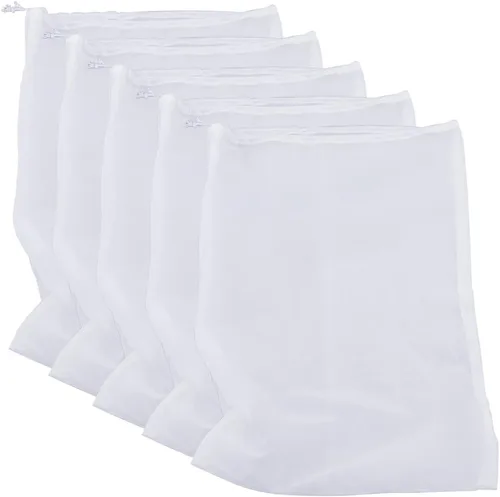 Vista 6 de Bolsa coladora de nailon de 75 micrones, bolsa de filtro de alimentos multiusos de grado alimenticio para leche de nueces, jugo, cerveza fría, 2