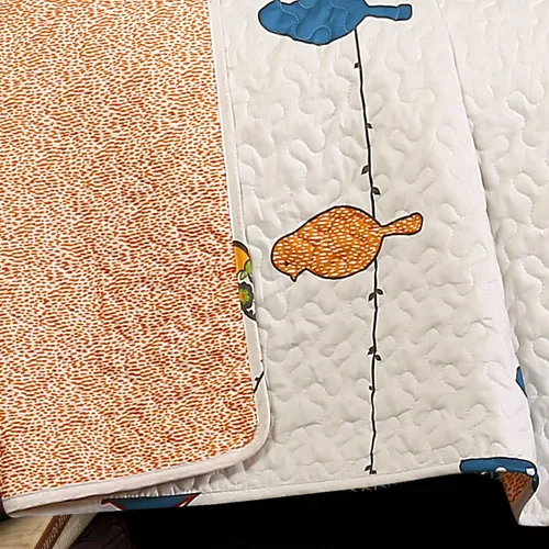Vista 4 de Lush Decor - Juego de colcha de pájaros Rowley, juego de 7 piezas, matrimonial/queen, multi - Juego de ropa de cama reversible con fundas