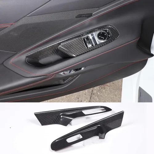 Vista 11 de Sekhyna Cubierta del panel de interruptor de elevación de ventana compatible con Chevrolet Corvette C8 Coupe Stingray 2020 2021 2022 2023 ABS 2