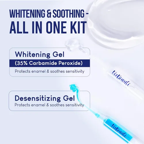 Vista 9 de VieBeauti Paquete de blanqueamiento dental - 3 bolígrafos blanqueadores y kit de blanqueamiento LED con gel remineralizante - Blanqueamiento dental